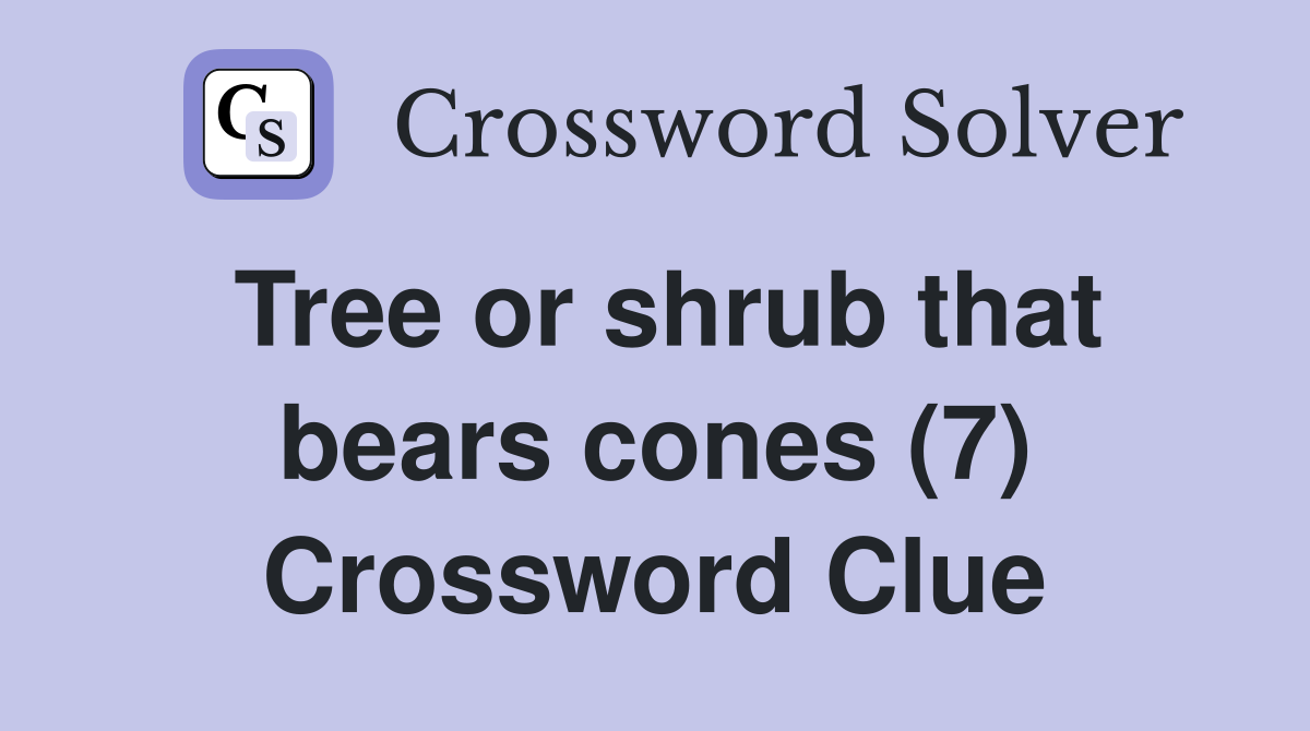 Tree or shrub that bears cones (7) Crossword Clue Answers Crossword